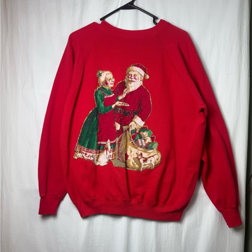 90s Hanes Homemade Red Santa Crewneck Sweatshirt